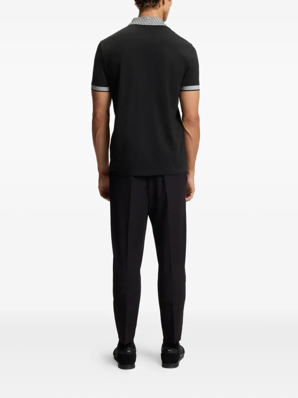 BOSS Paddy stretch-katoenen poloshirt Zwart