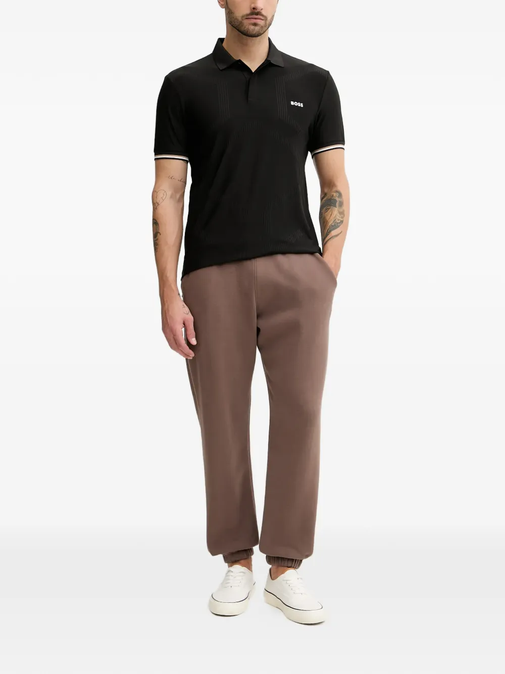 BOSS Poloshirt met gestreept-detail - 1