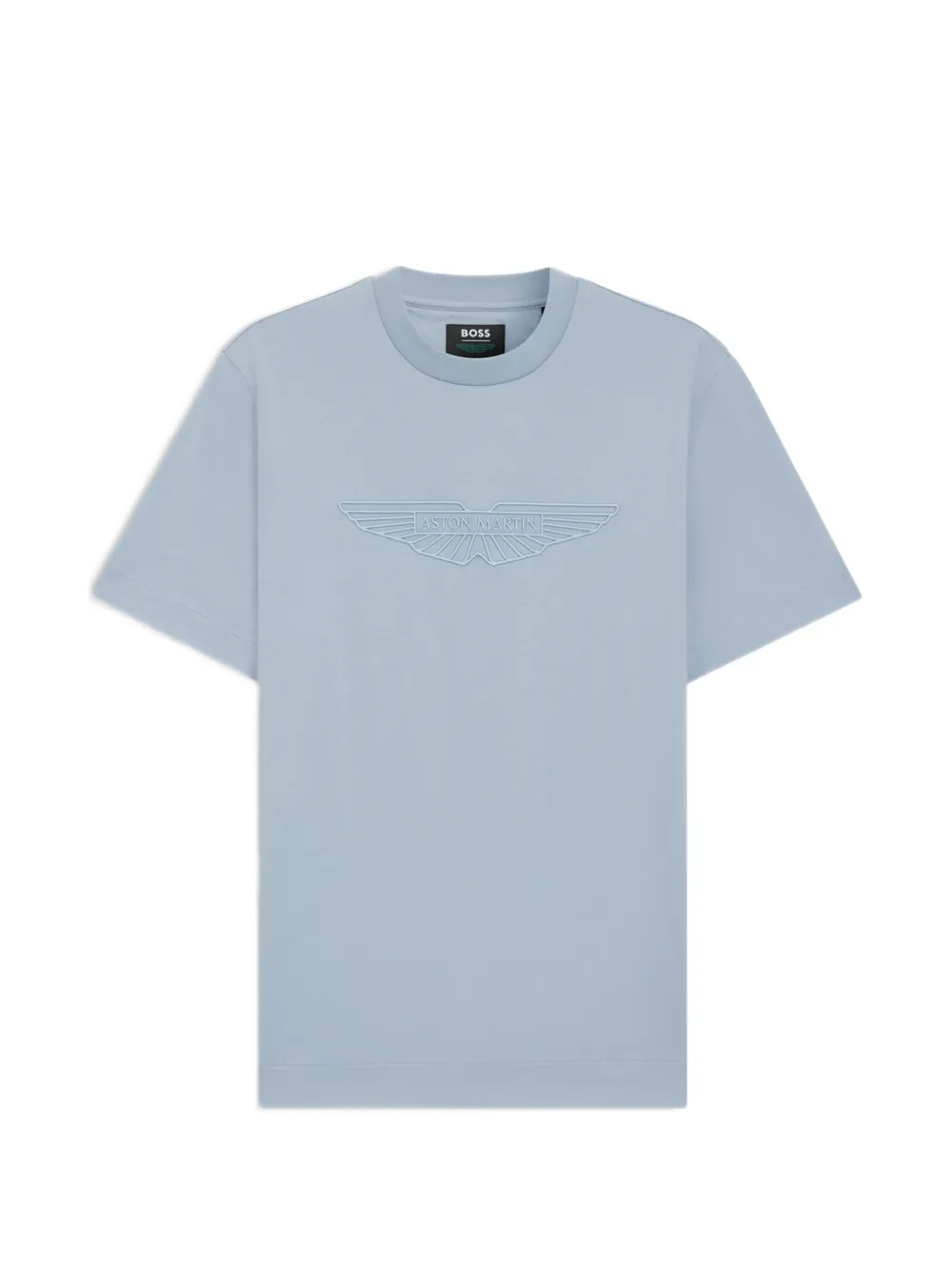 BOSS x Aston Martin gemerceriseerd katoenen T-shirt met vleugel-detail Blauw