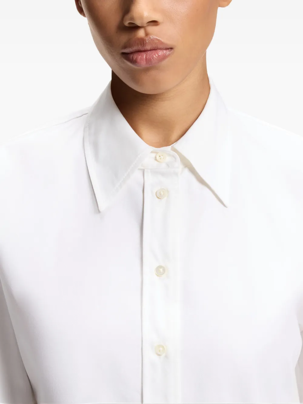 Hugo Boss Peplum Cotton Shirt In White