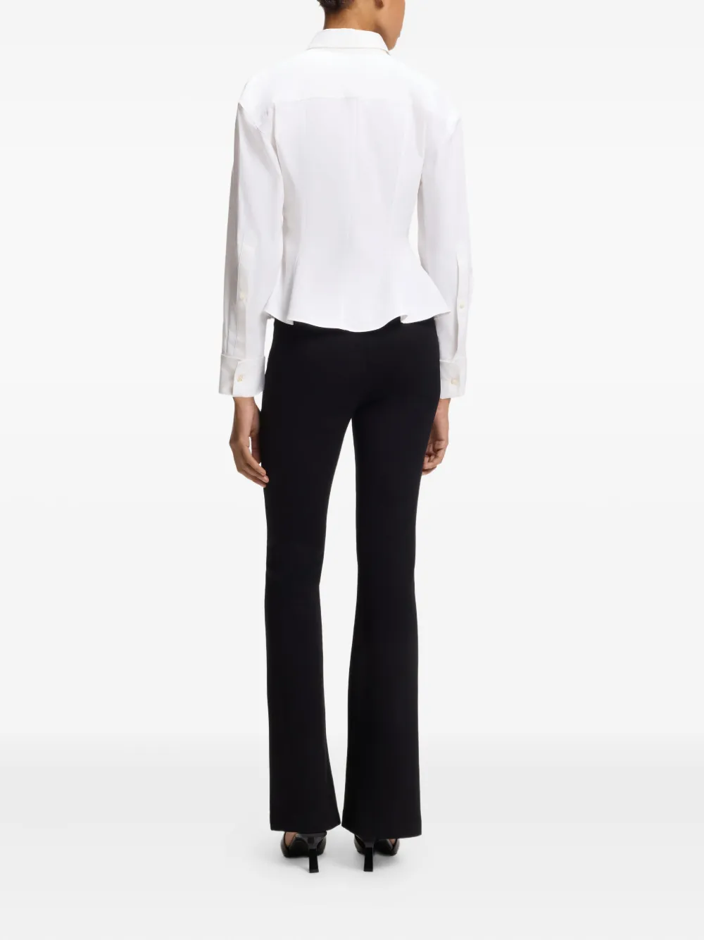 Hugo Boss Peplum Cotton Shirt In White
