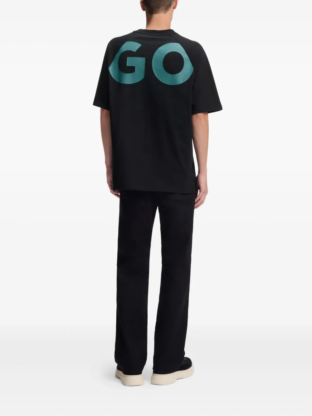 HUGO T-shirt met grafische print Zwart