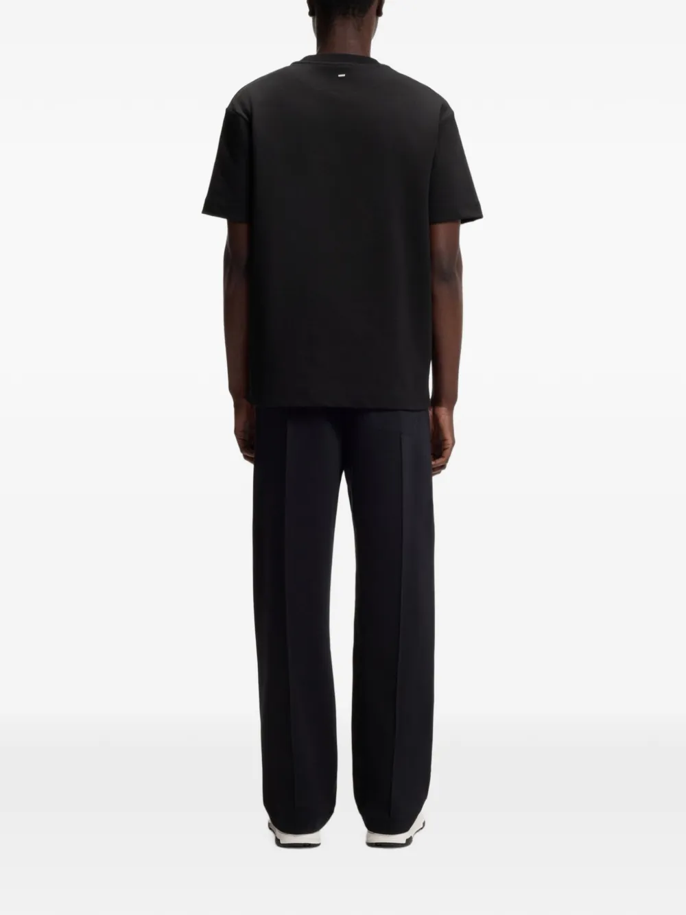 HUGO T-shirt met logoplakkaat Zwart