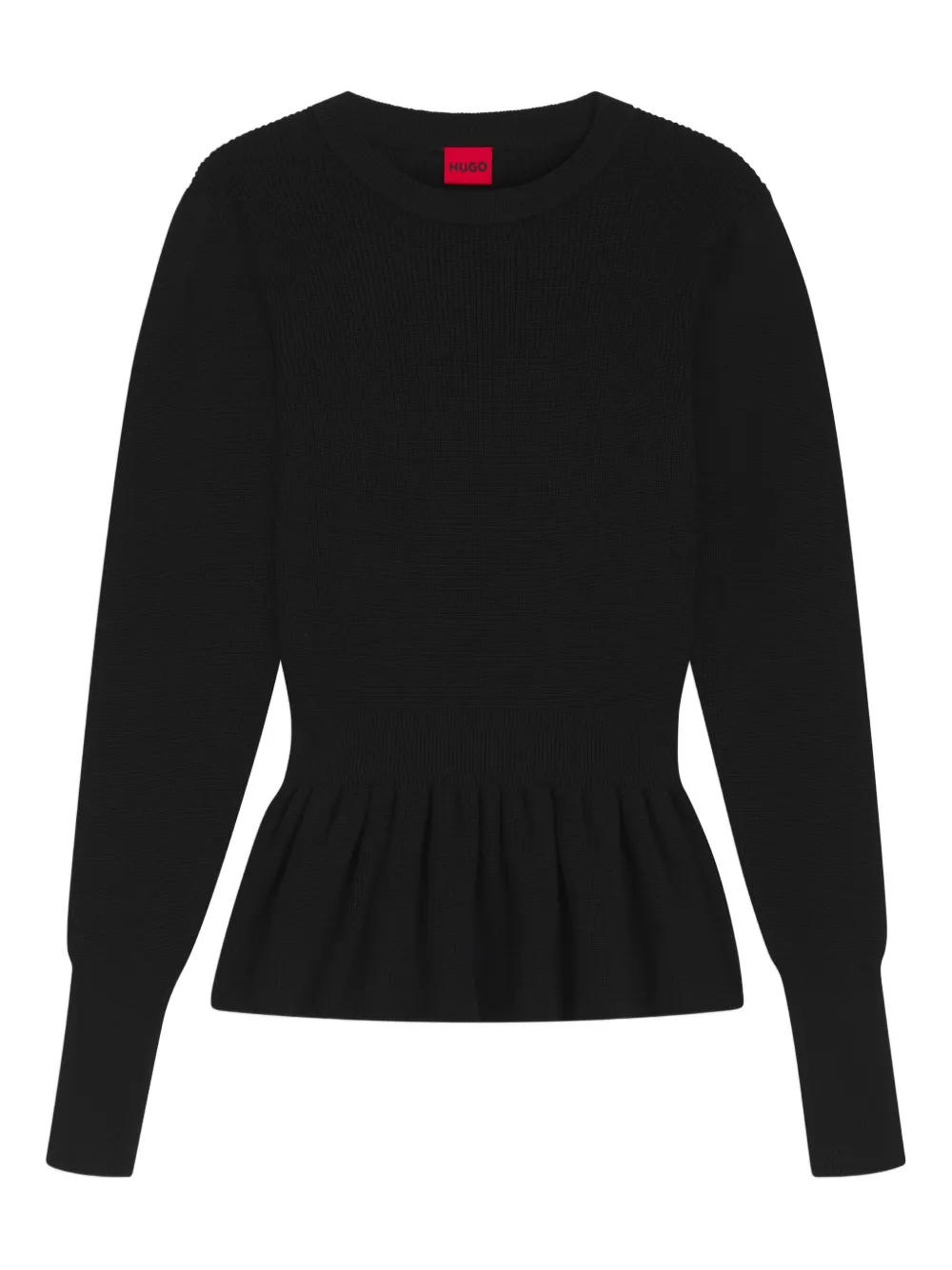 HUGO Maglione a coste - Nero