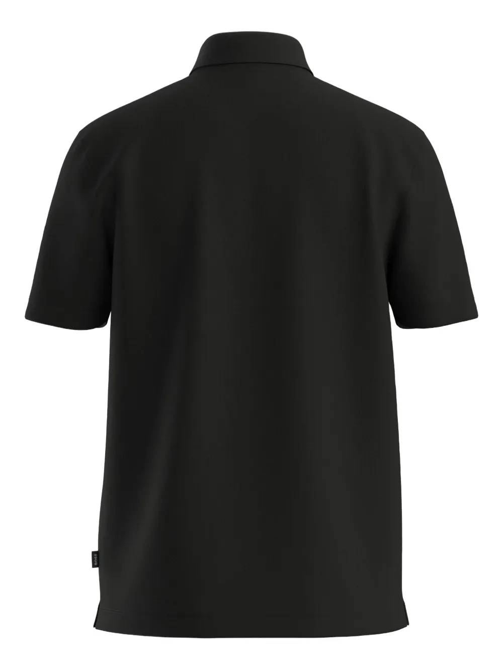 BOSS Poloshirt met knopen en logo - Zwart