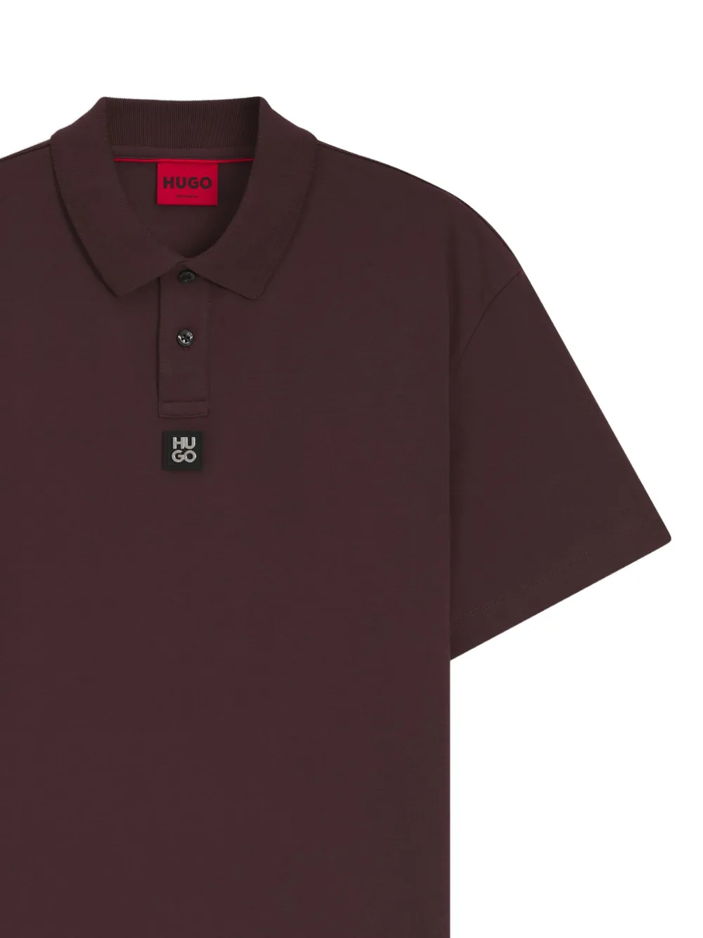 HUGO Poloshirt met logopatch - Bruin