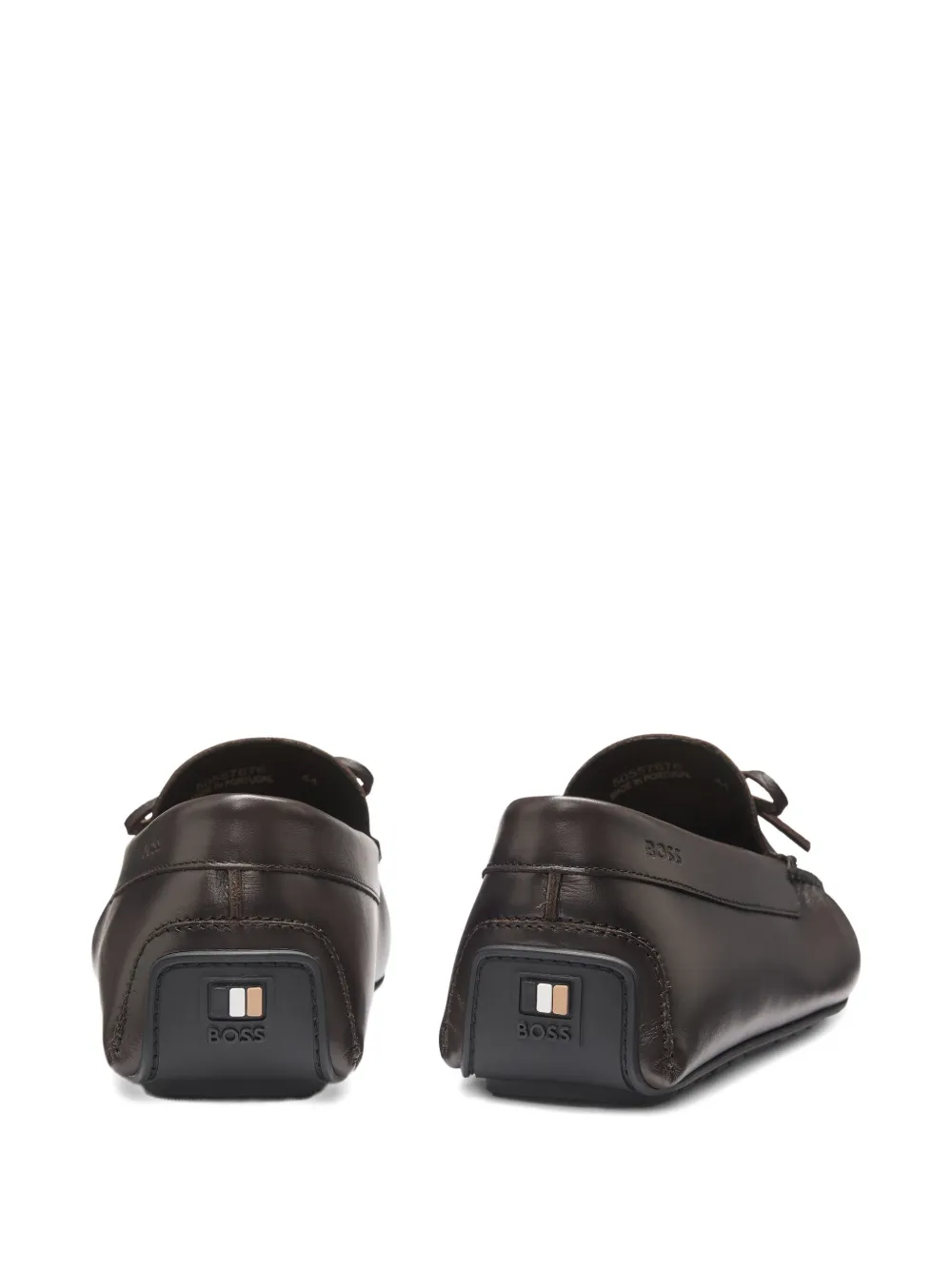 BOSS Leren bootschoenen Bruin