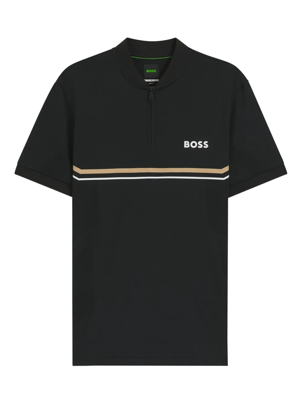 BOSS Polo con mezza zip - Nero