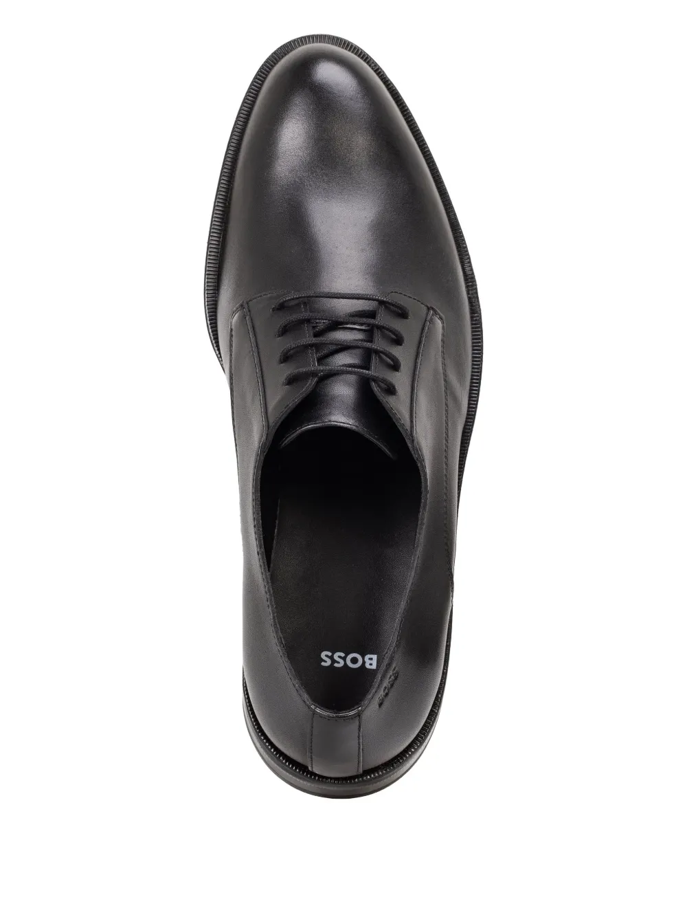 BOSS Leren Derby veterschoenen Zwart