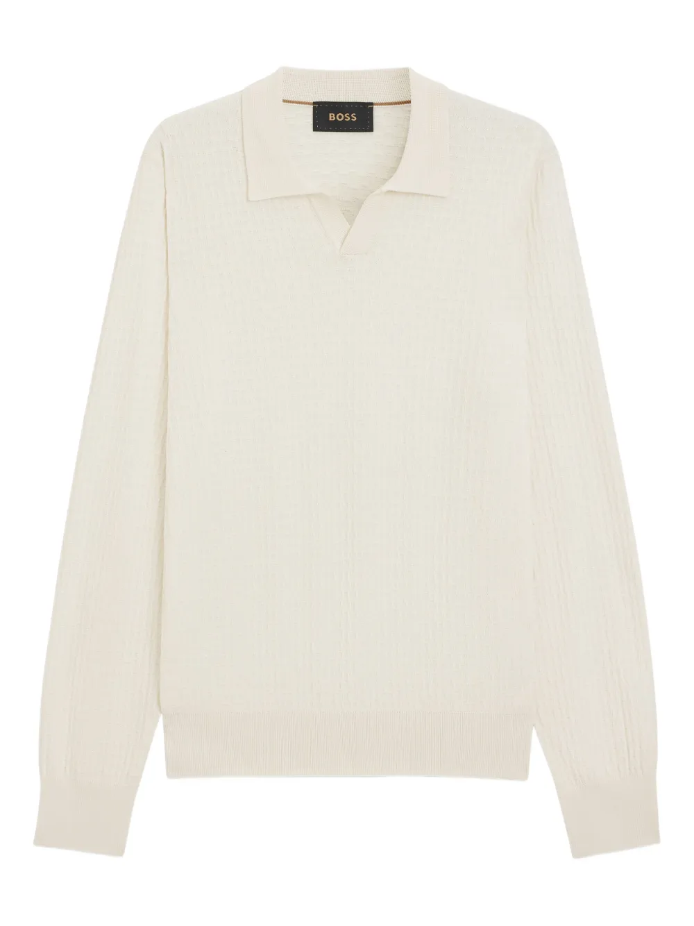 BOSS Maglione con lavorazione a nido d'ape - Toni neutri
