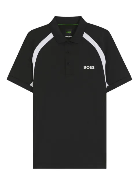 BOSS logo-detail panelled polo shirt