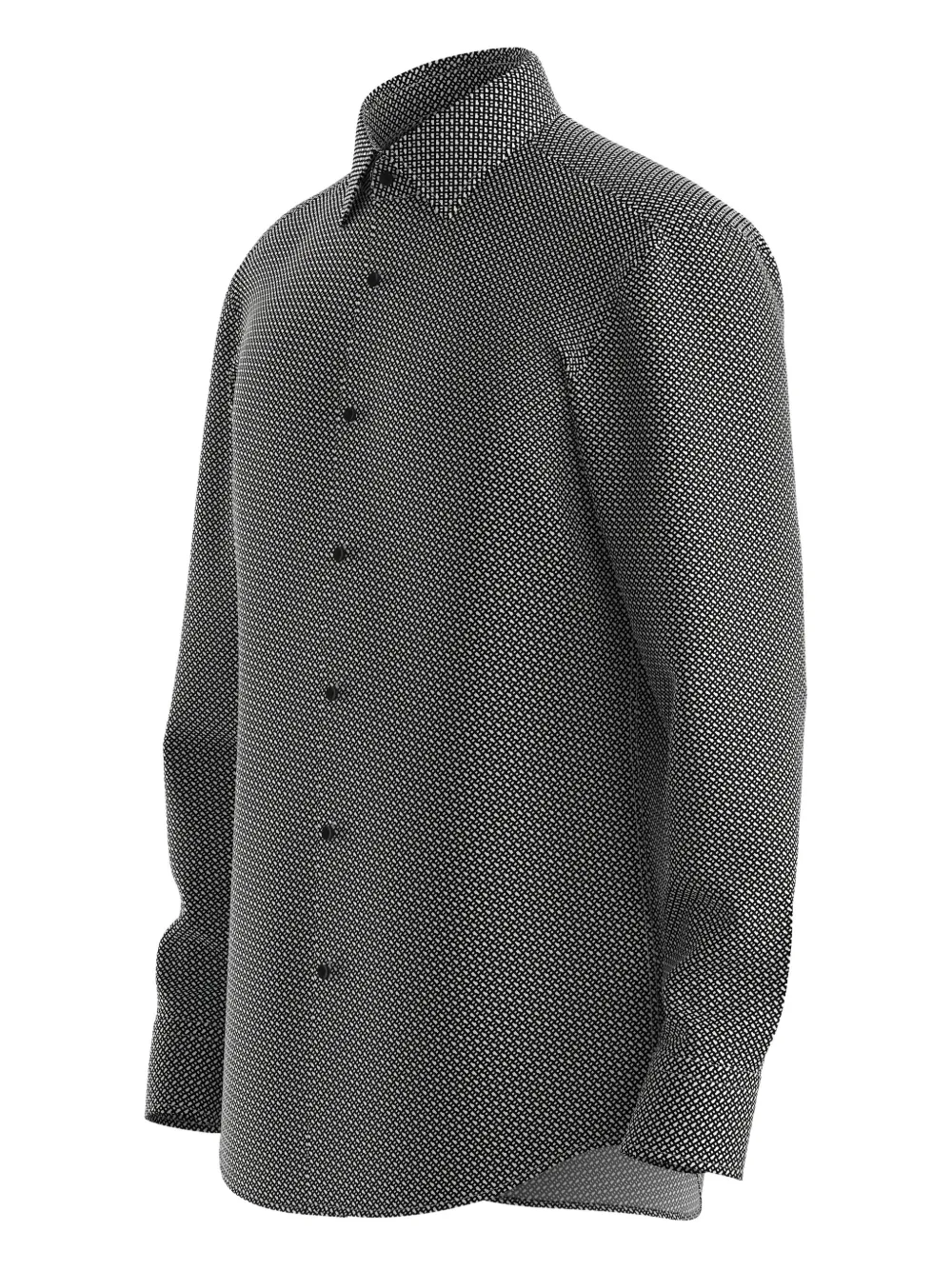 BOSS Overhemd met patroon en lange mouwen - Zwart