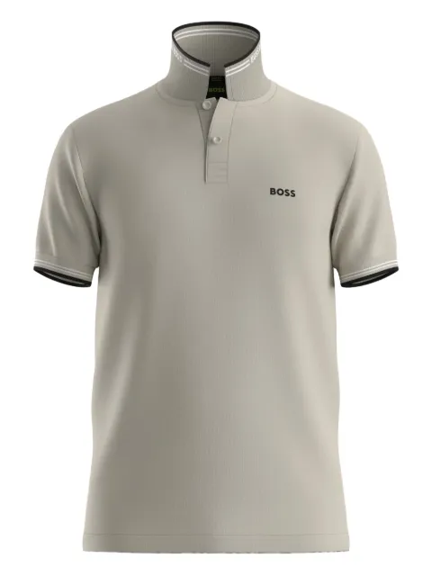 BOSS ribbed-trim polo shirt