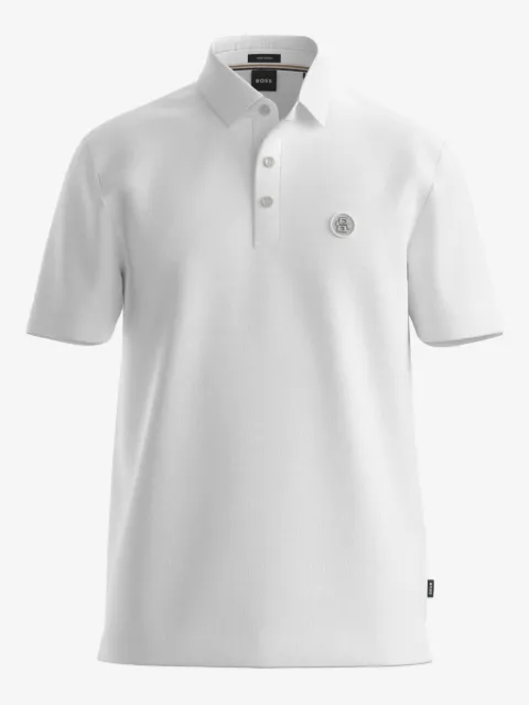BOSS mercerized-cotton polo shirt with double B monogram