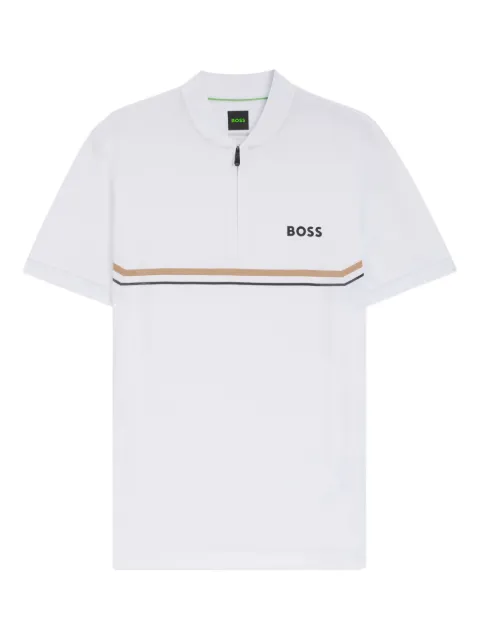 BOSS half-zip striped polo shirt