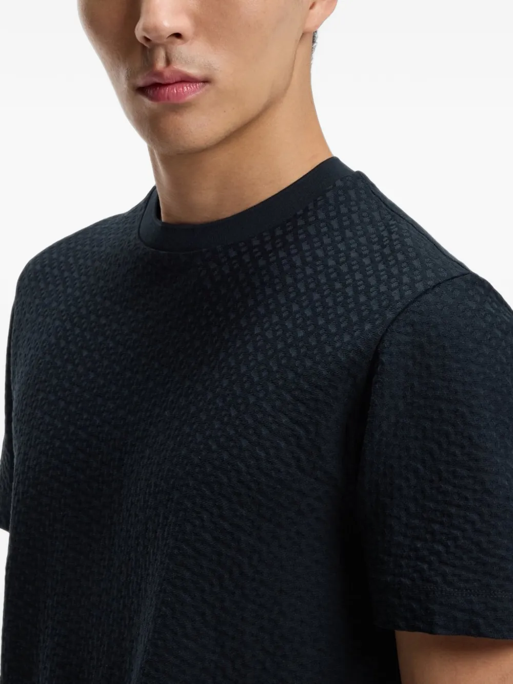BOSS Katoenen T-shirt Blauw