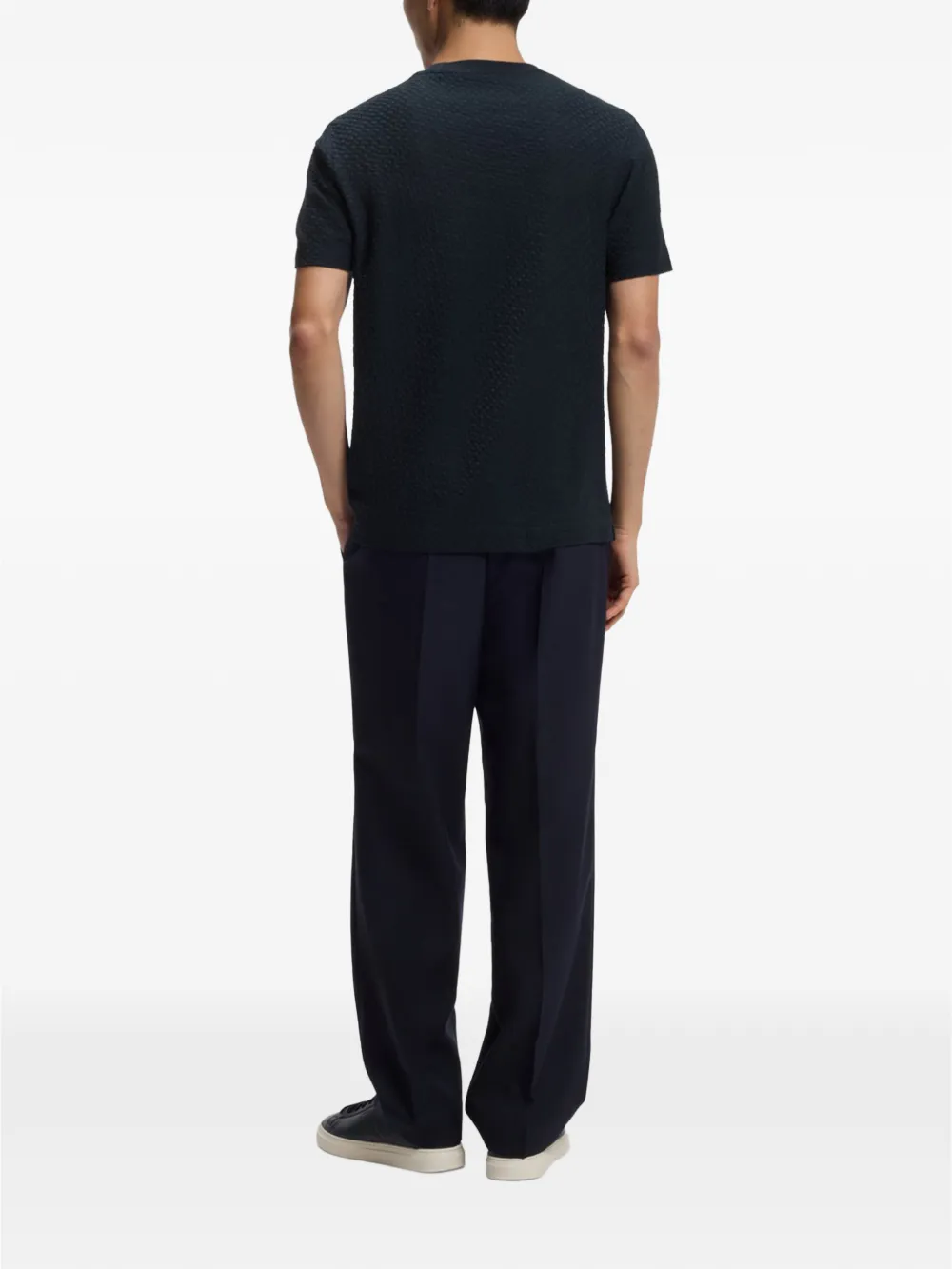 BOSS Katoenen T-shirt Blauw