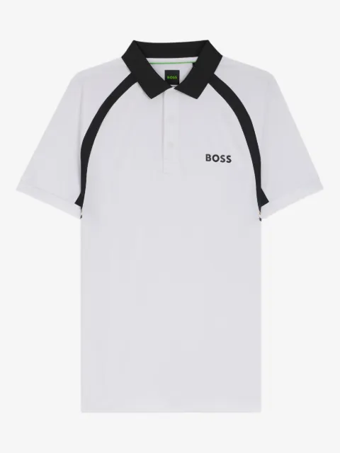 BOSS contrast panel polo shirt