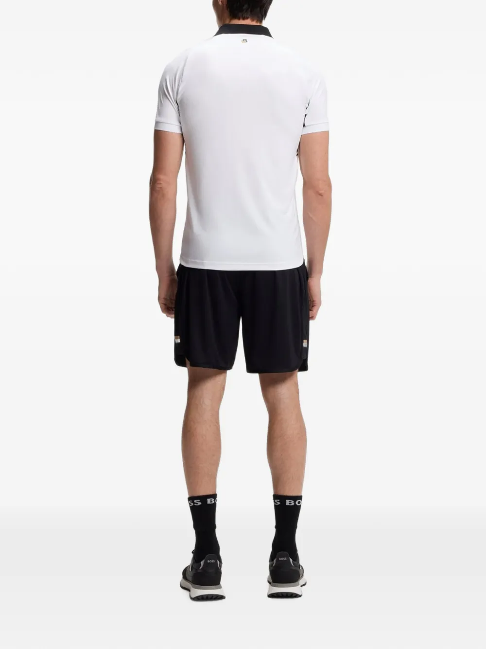 BOSS Poloshirt met contrastvlak Wit
