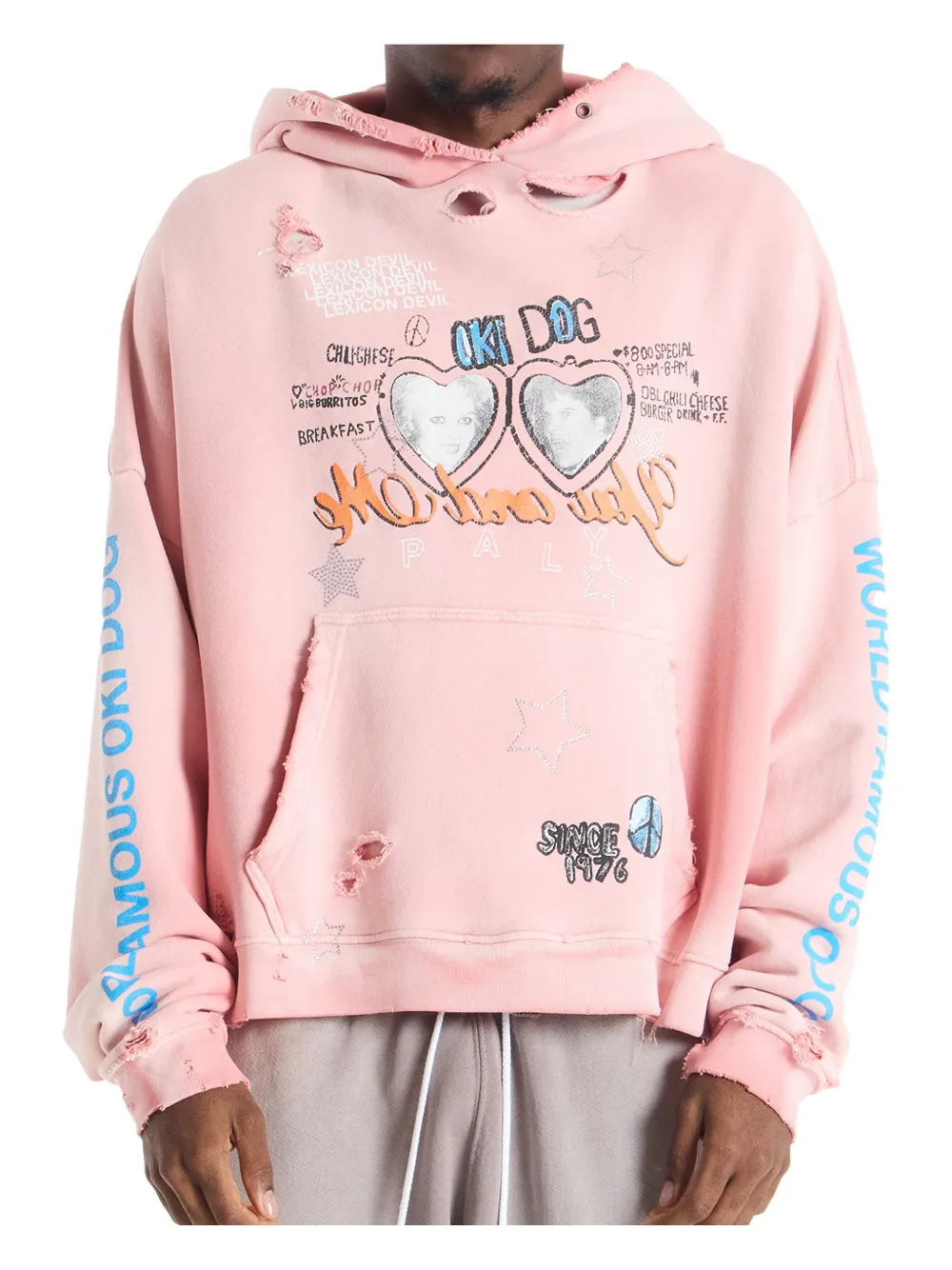 Paly Oki Dog Graphic-print Hoodie In Pink
