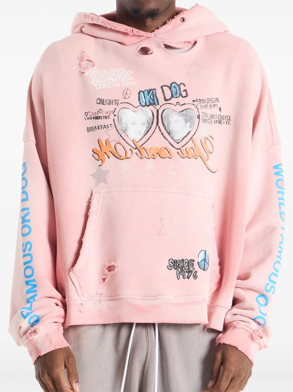 Paly Hoodie mit Oki Dog-Print | Rosa | Image 1