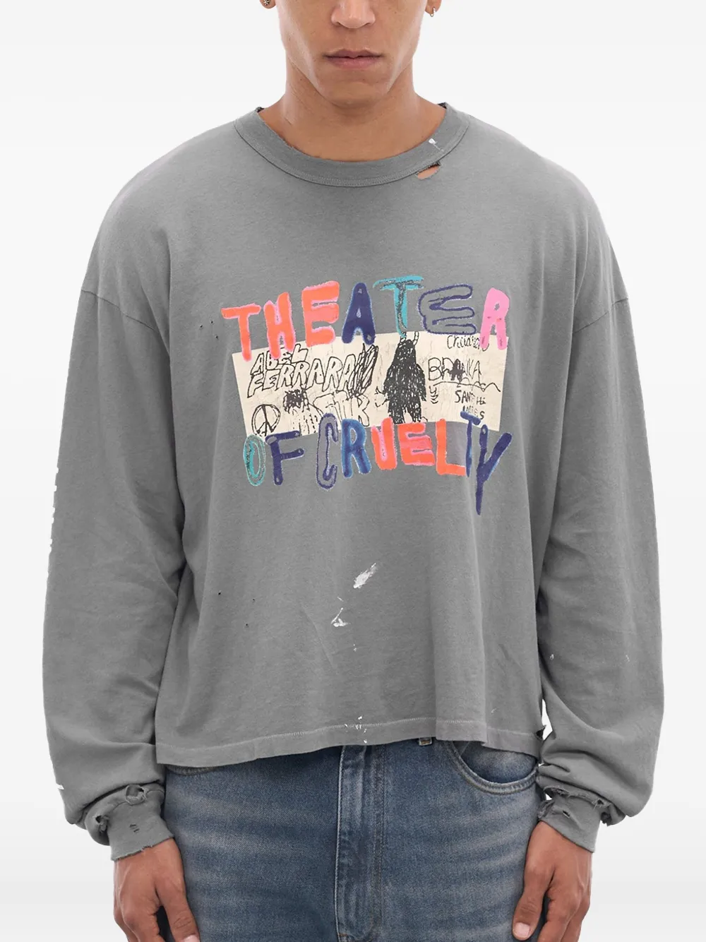 Paly cruelty long-sleeve tee | Grey | Image 1