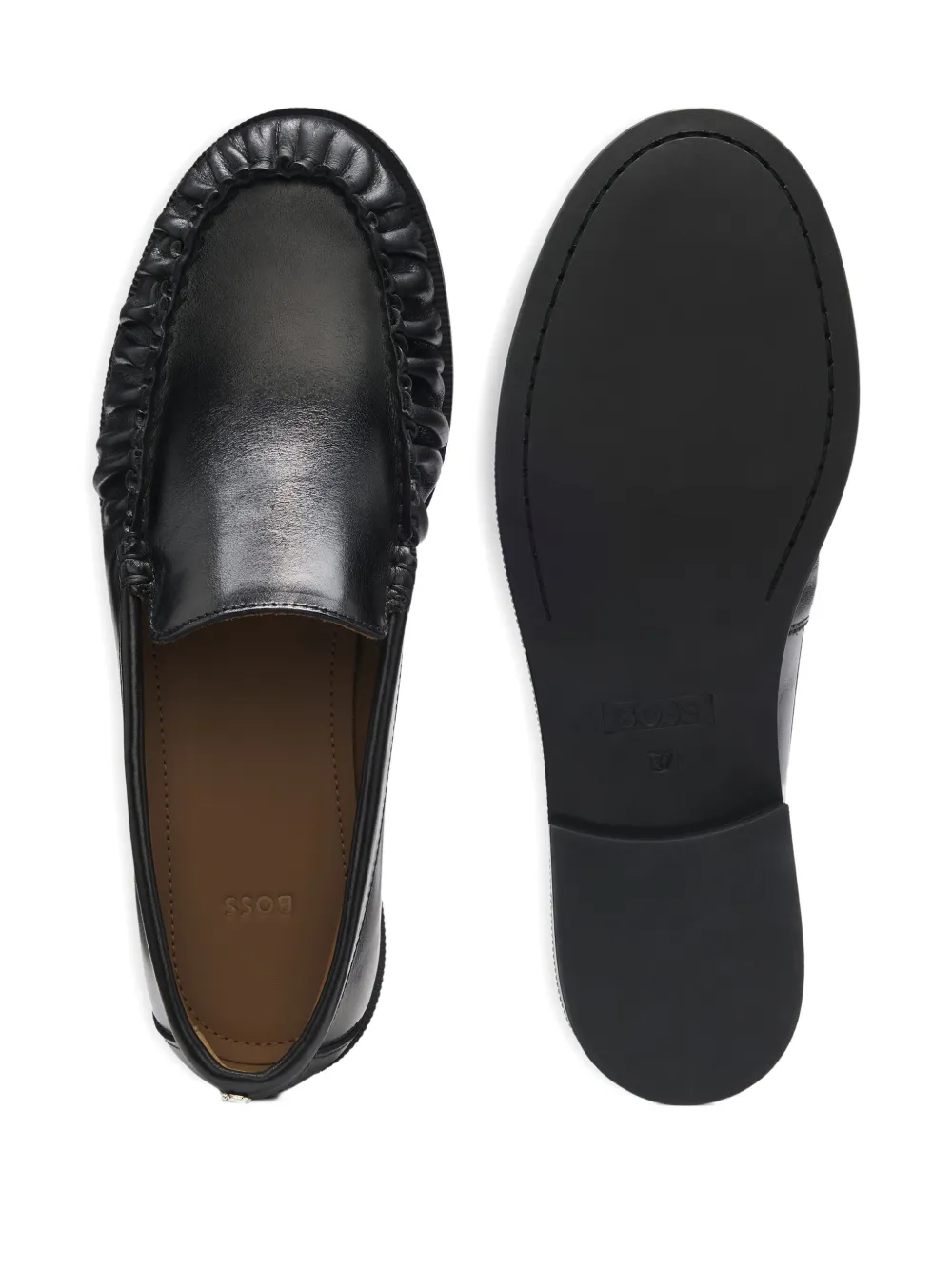 BOSS Loafers met ruches Zwart