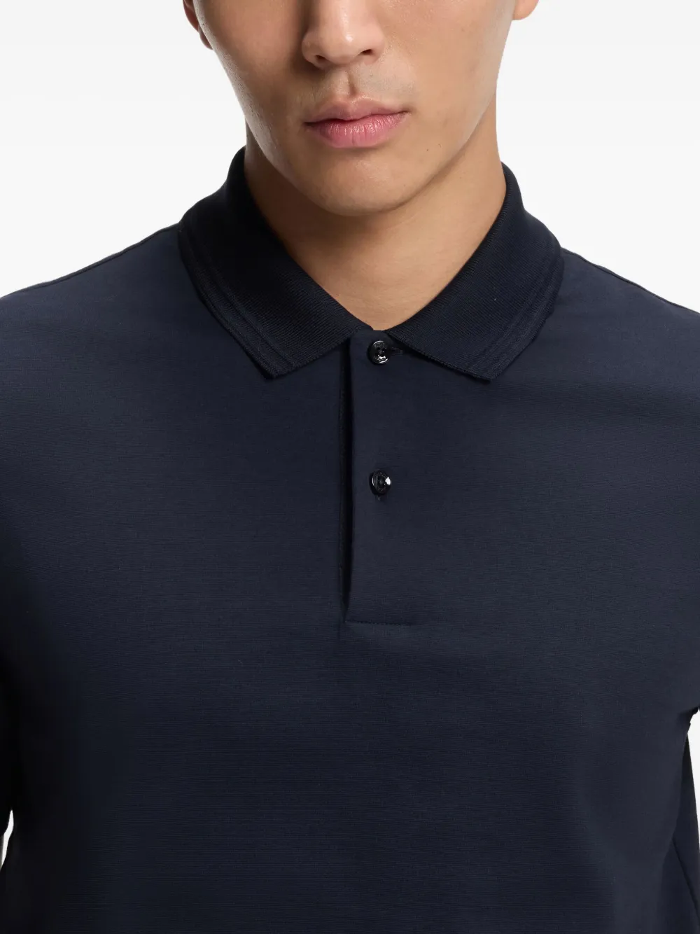 BOSS Poloshirt met knopen Blauw