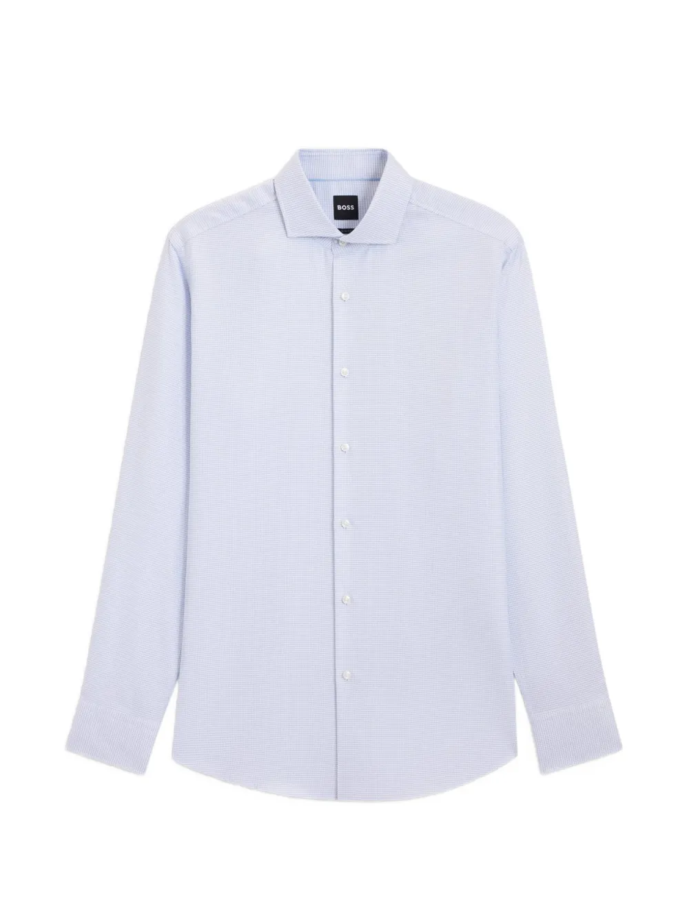 BOSS Overhemd met knopen en patroon Blauw
