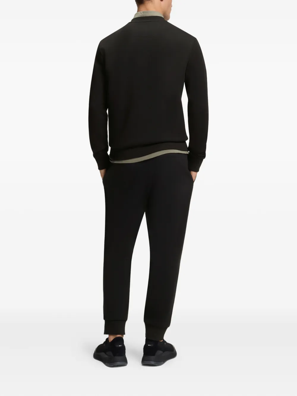 BOSS Sweater met logoprint Zwart