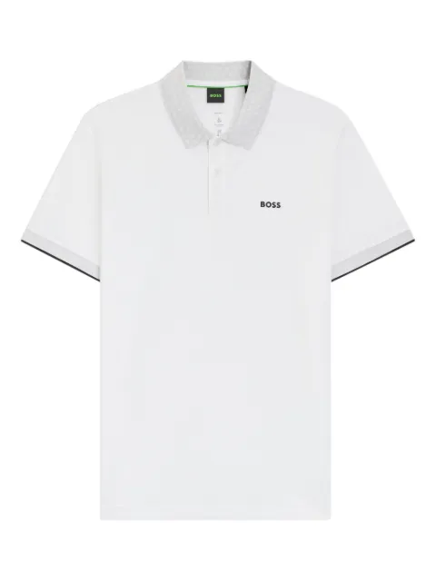 BOSS Camisa polo com padronagem na gola