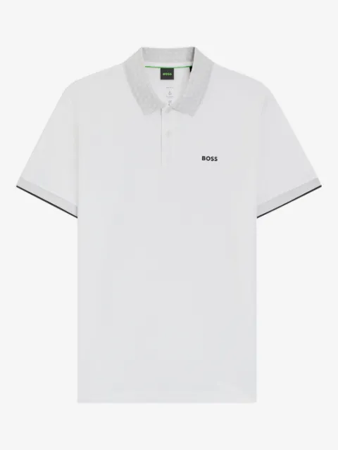 BOSS patterned-collar polo shirt