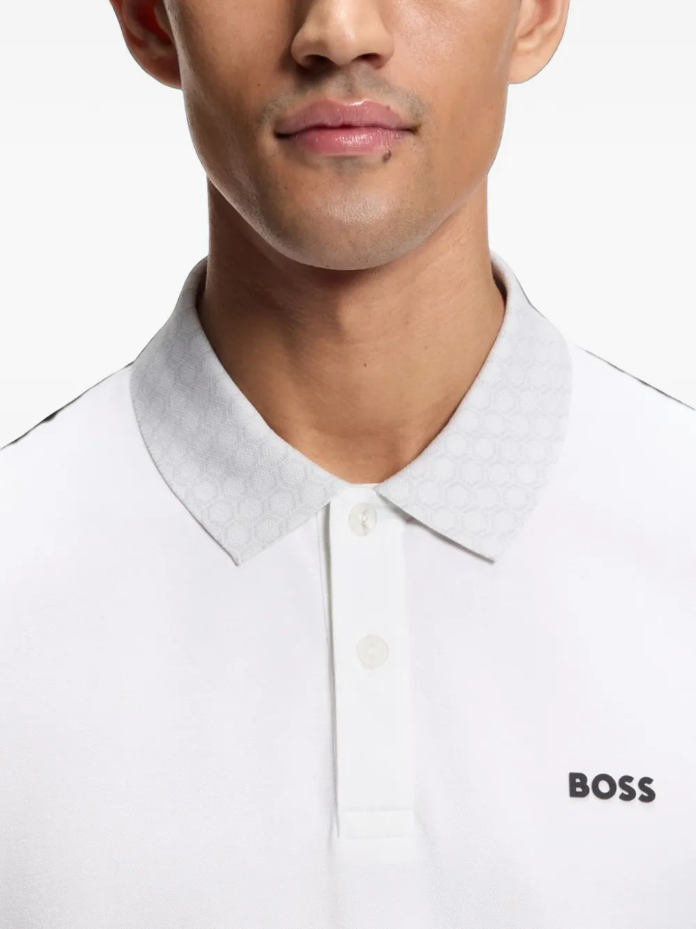 BOSS Paddy stretch-katoenen piqué poloshirt Wit