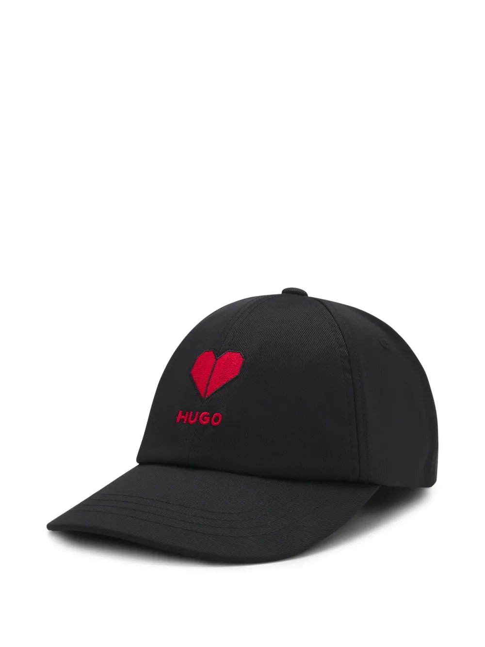 HUGO Pet met geborduurd hart en logo Zwart