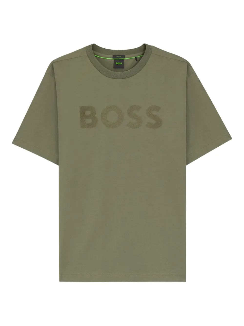 Hugo Boss Embossed Crewneck T-shirt In Green