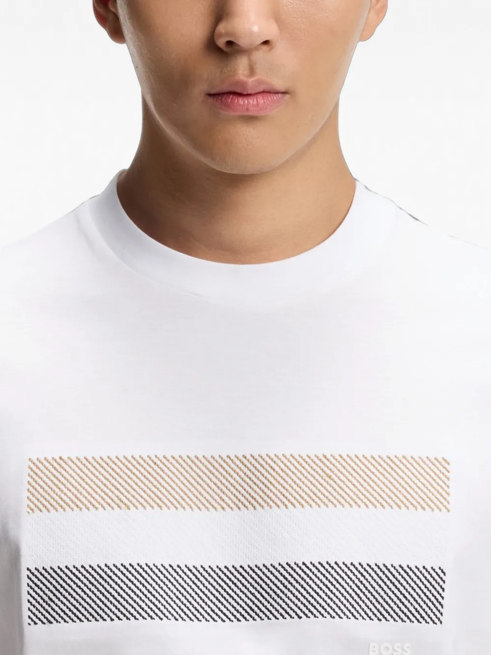 BOSS Gestreept T-shirt Wit