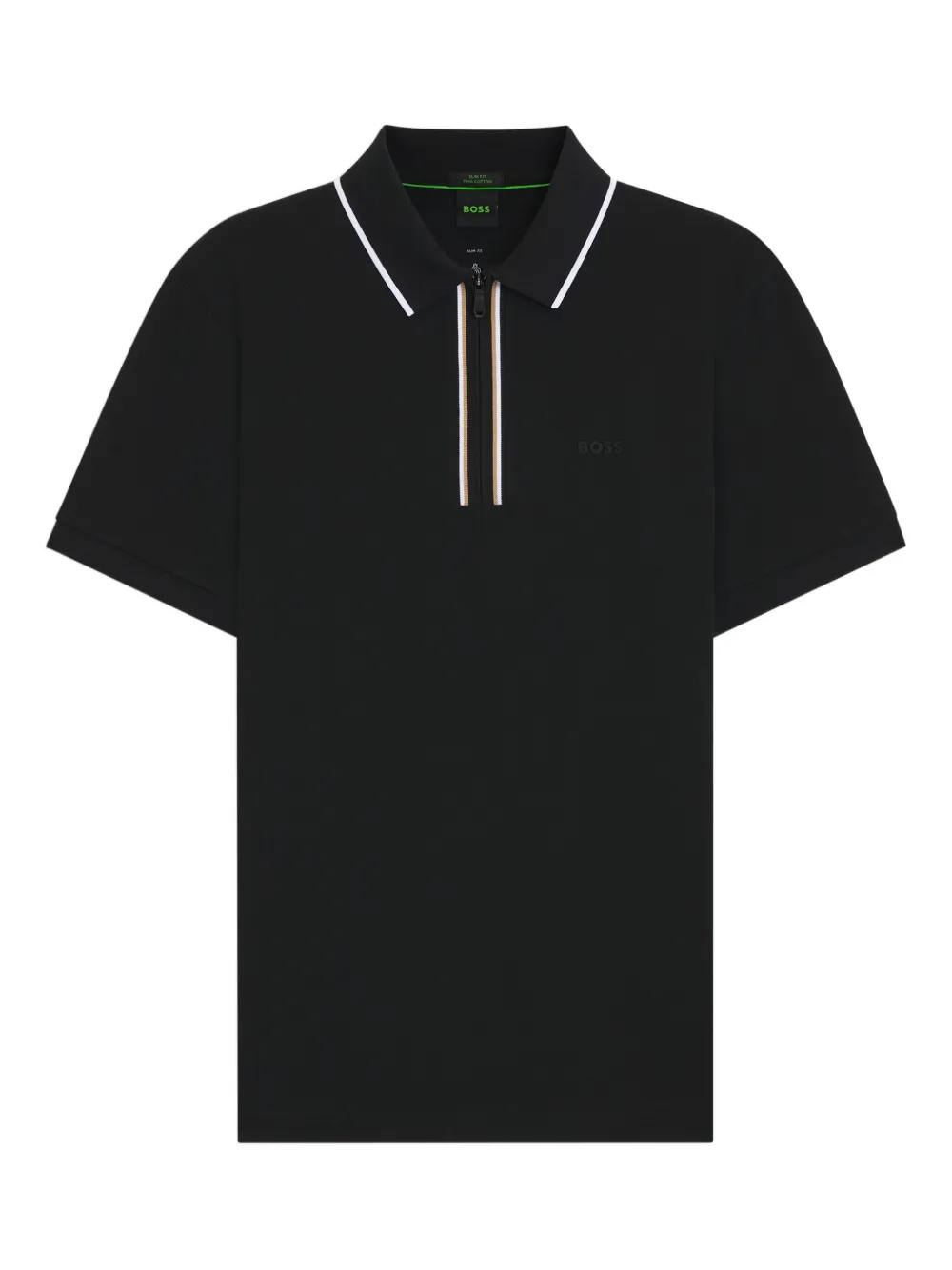BOSS Polo Philix con mezza zip - Nero
