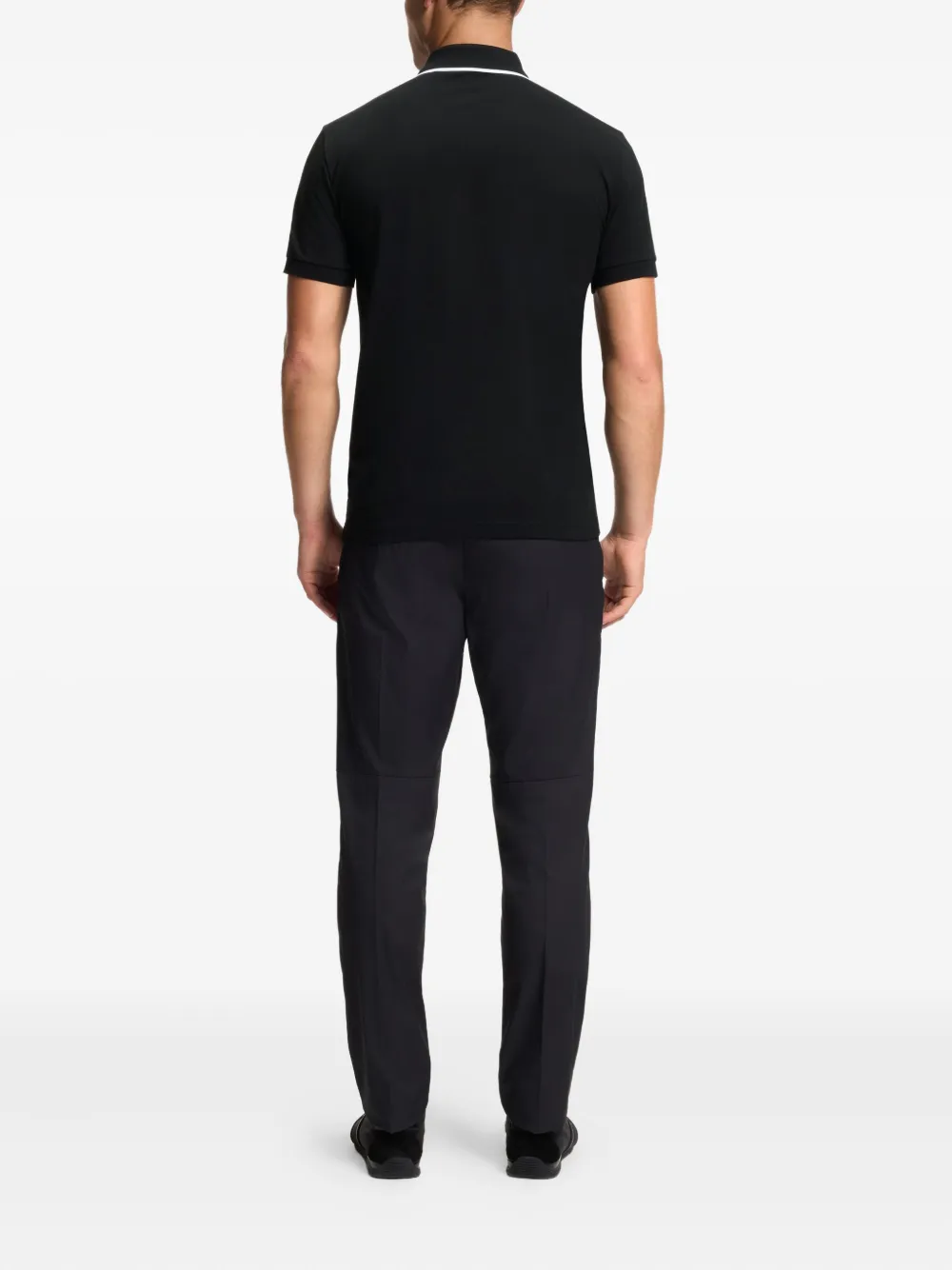 BOSS Stretch-katoenen slim-fit poloshirt Zwart