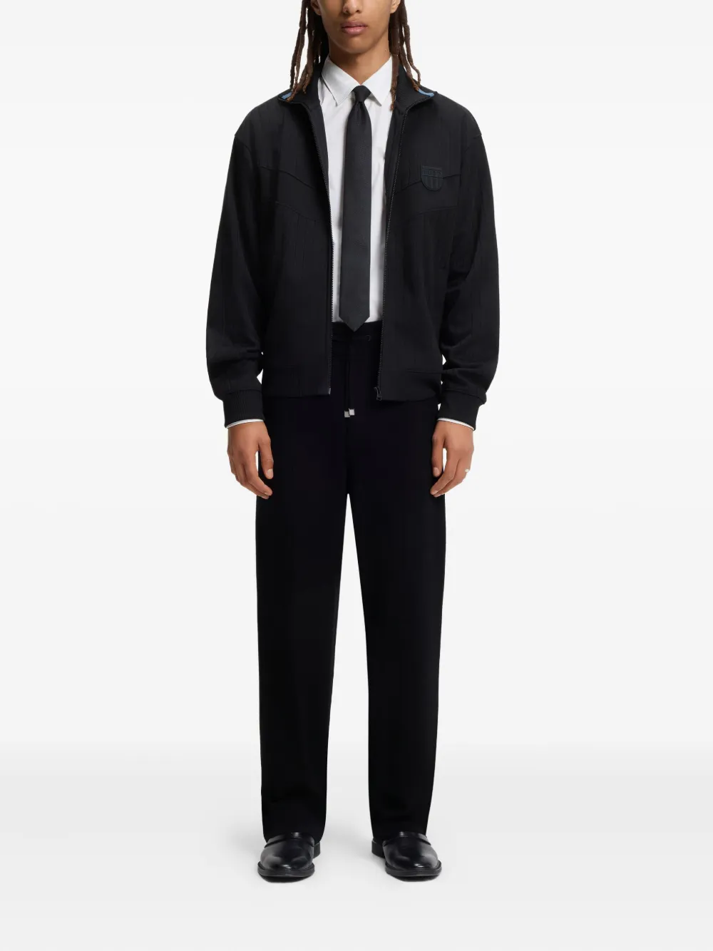 HUGO logo-patch shirt - Wit