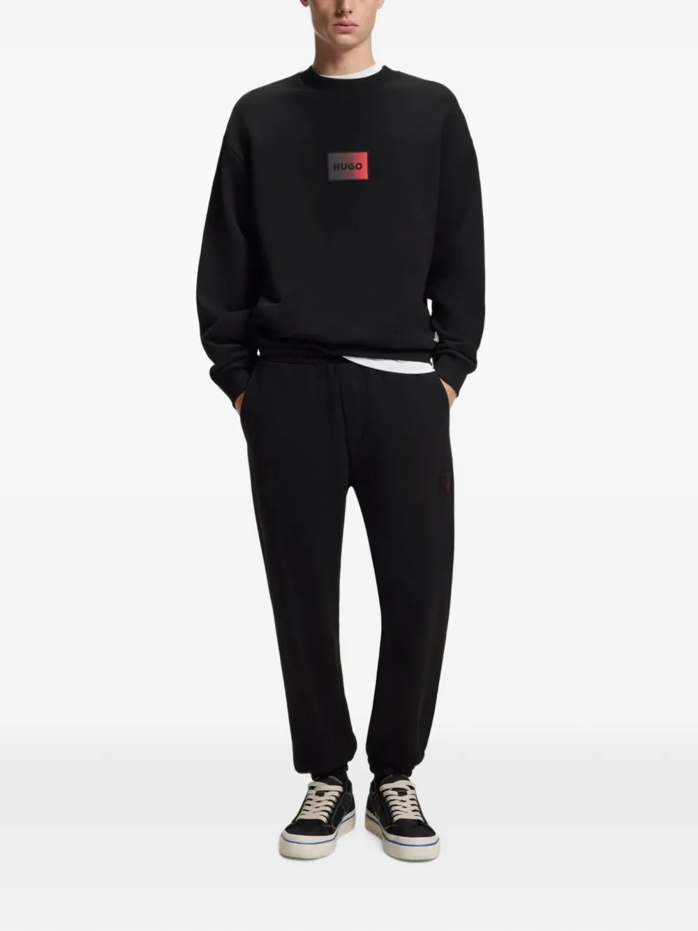 HUGO Trainingsbroek met elastische taille Zwart
