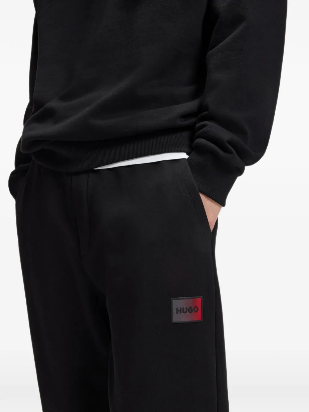 HUGO Trainingsbroek met elastische taille Zwart