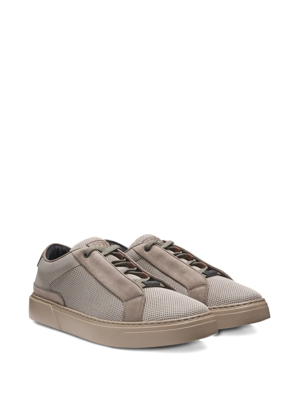 BOSS Gary Tenn geperforeerde sneakers Beige
