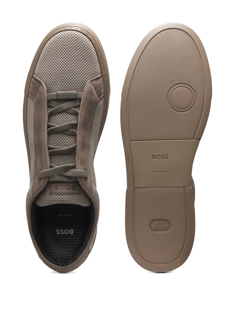 BOSS Gary Tenn geperforeerde sneakers Beige