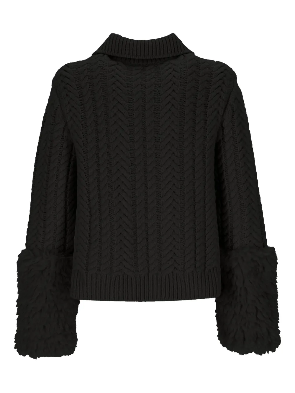 Moncler Cable-knit Cardigan In Black