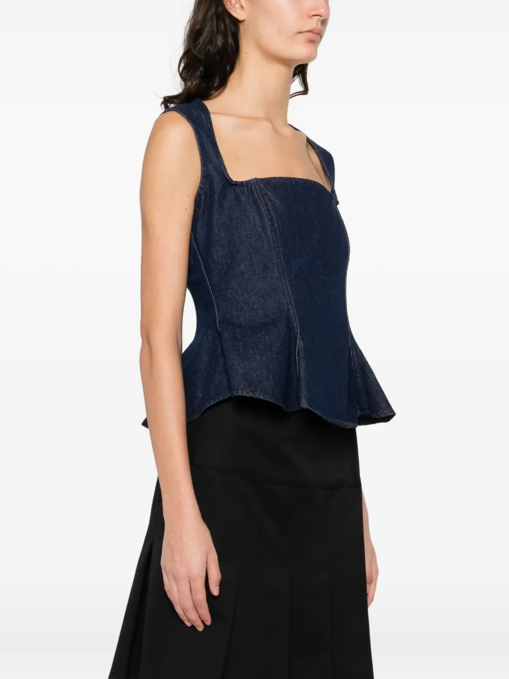 Marques'Almeida Top met vierkante hals Blauw