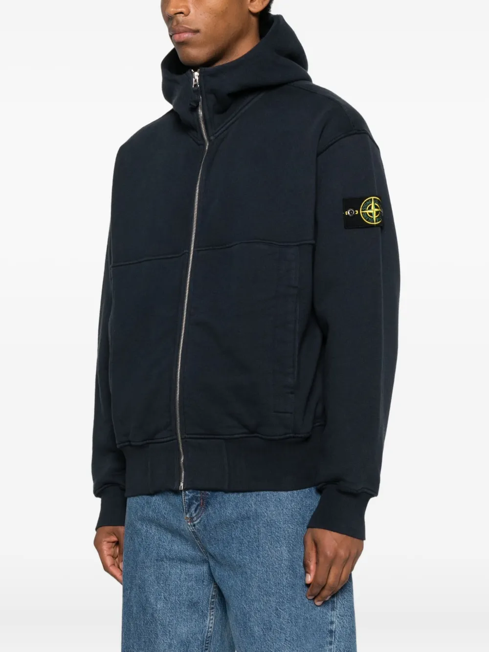 Stone Island Hoodie met rits Blauw