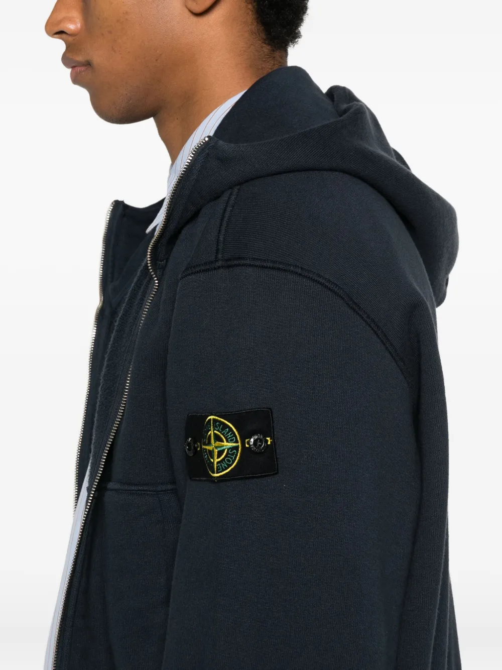 Stone Island Hoodie met rits Blauw