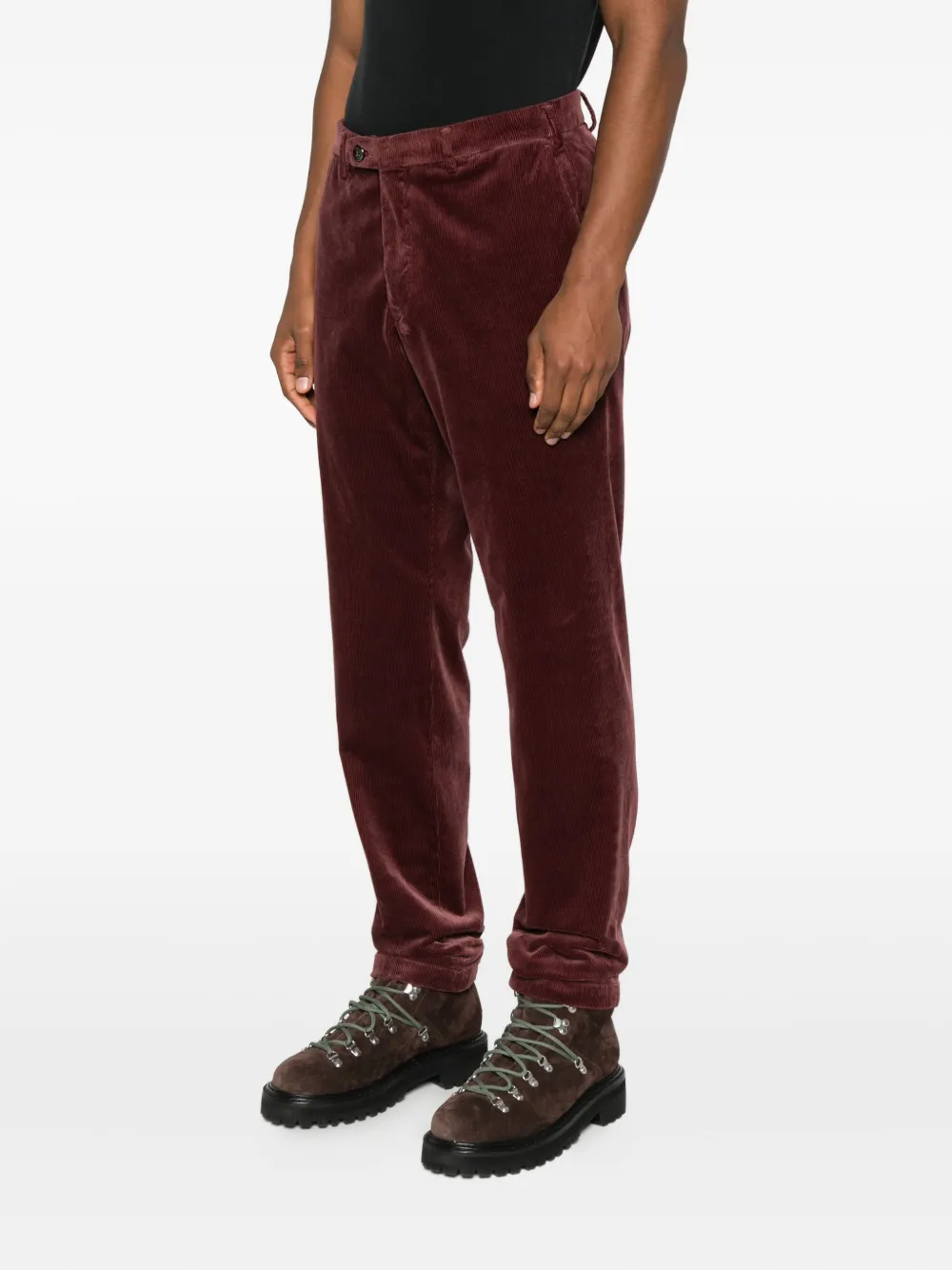 michael coal ribfluwelen broek met ritssluiting Rood