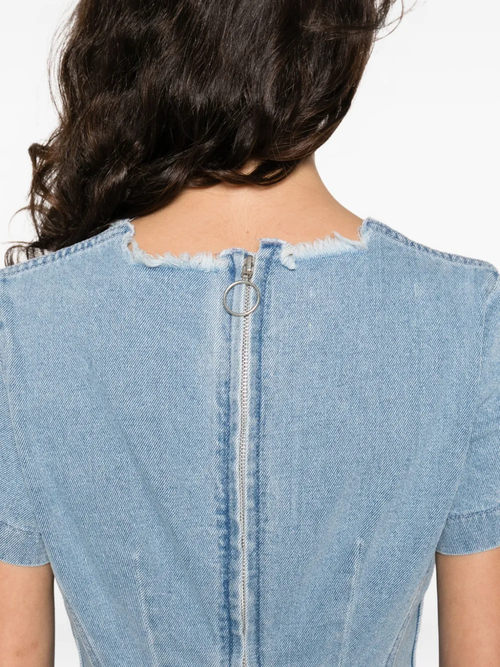 Marques' Almeida Frayed-hem Top In Blue