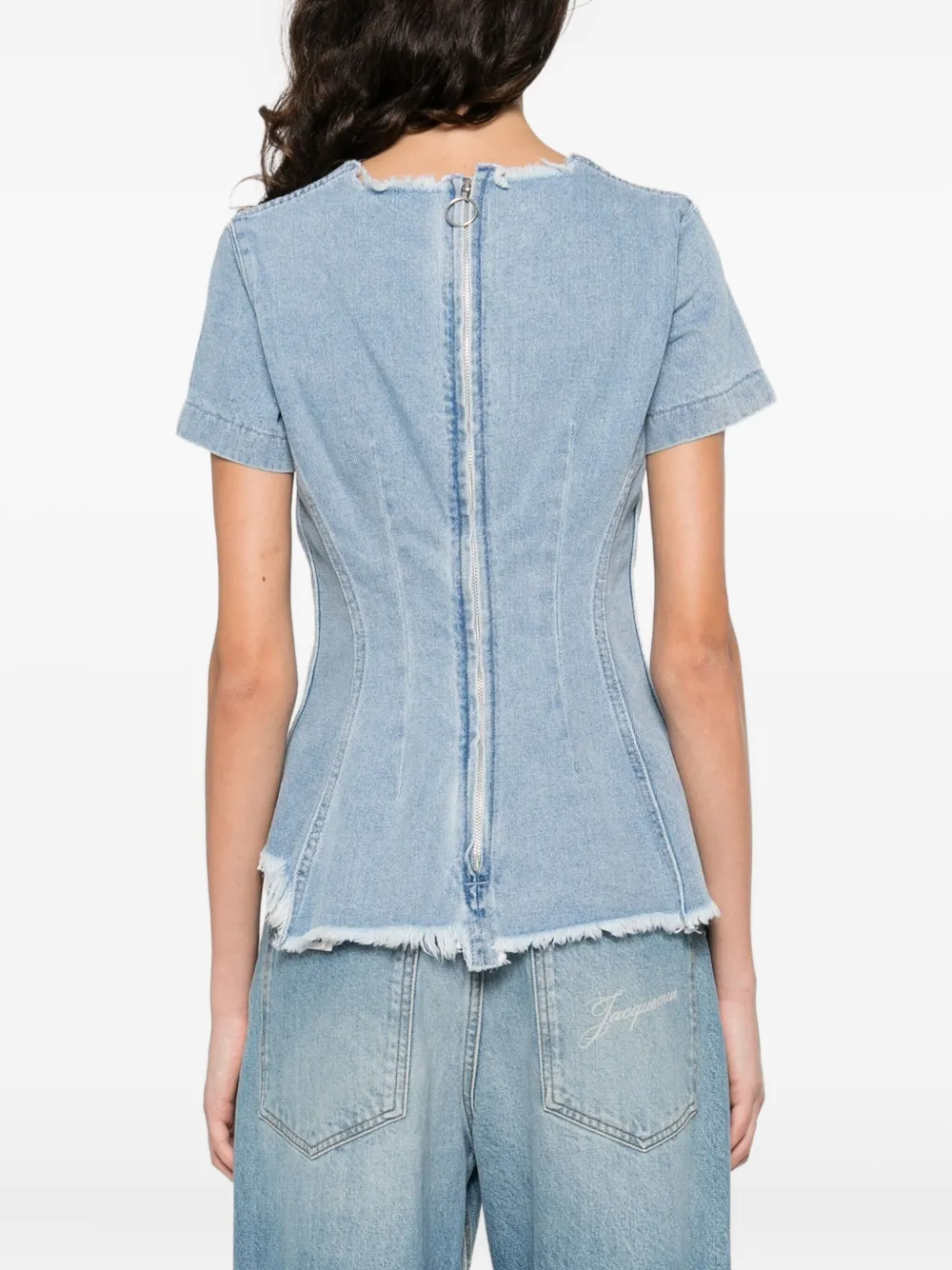 Marques' Almeida Frayed-hem Top In Blue